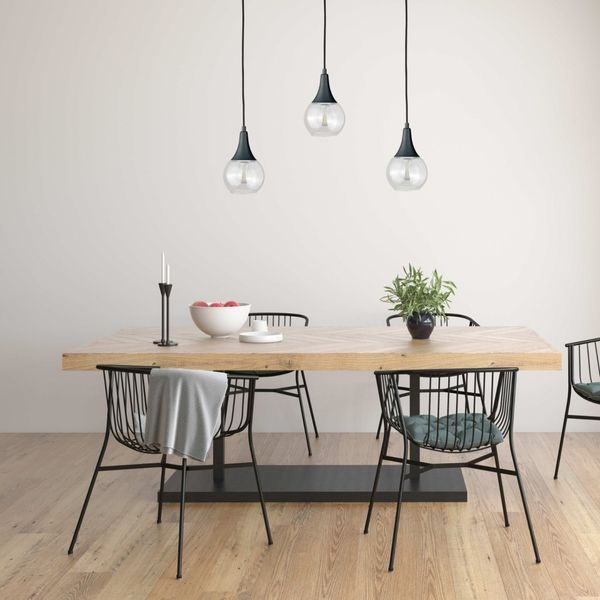 Lampa wisząca 3xE27 LACRIMA CLEAR BLACK zdjęcie 3