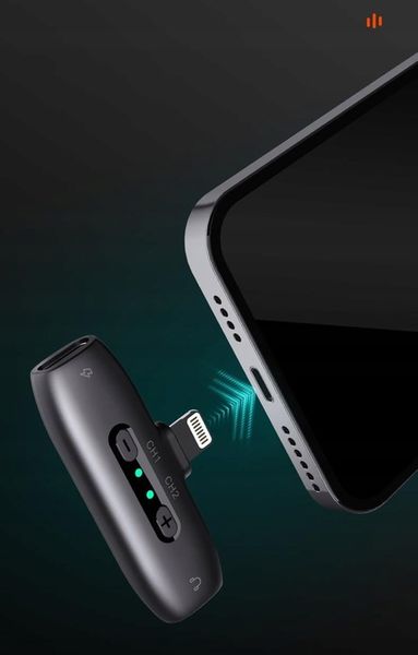 Mikrofon bezprzewodowy Hohem Lavalier Mic-01 (1 TX + 1 RX) Czarny Lightning zdjęcie 13