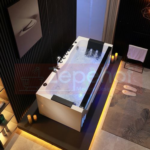 Wanna z hydromasażem EBX-7066 white prostokątna 170cmx78cmx61cm Wodosp na Arena.pl