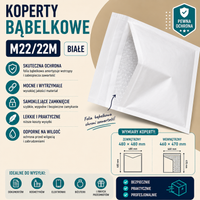 Koperty Bąbelkowe bardzo Duże M22 22M 50 szt Wytrzymałe Do Paczek na Vinted