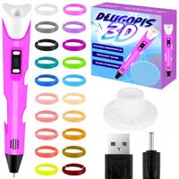 MEGA ZESTAW DRUKARKA 3D XXXL DŁUGOPIS MAGICZNY WKŁADY DRUK PLA 110 METRÓW