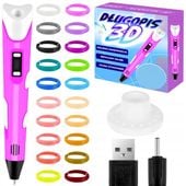 MEGA ZESTAW DRUKARKA 3D XXXL DŁUGOPIS MAGICZNY WKŁADY DRUK PLA 110 METRÓW