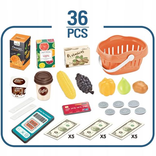 DUŻA KASA FISKALNA Sklepowa DLA DZIECI KALKULATOR Skaner KOSZYK MATADI AKC na Arena.pl