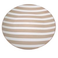 Talerz deserowy płaski 19cm w beżowe paski złoty rant