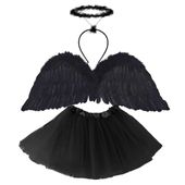 Akcesoria do przebrania spódniczka opaska skrzydła Czarny Anioł