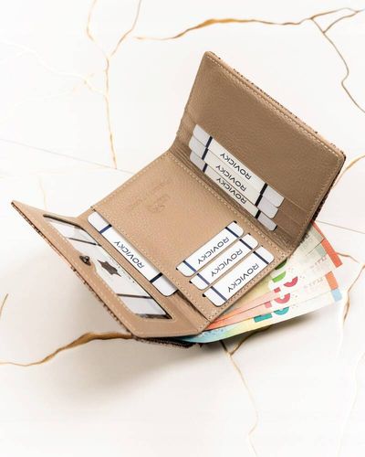 mały, skórzany portfel damski na zatrzask i bigiel - lorenti na Arena.pl