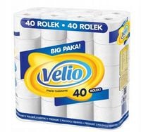PAPIER TOALETOWY ALMUSSO VELIO 40 ROLEK ekonomiczne opakowanie 3 WARSTWY
