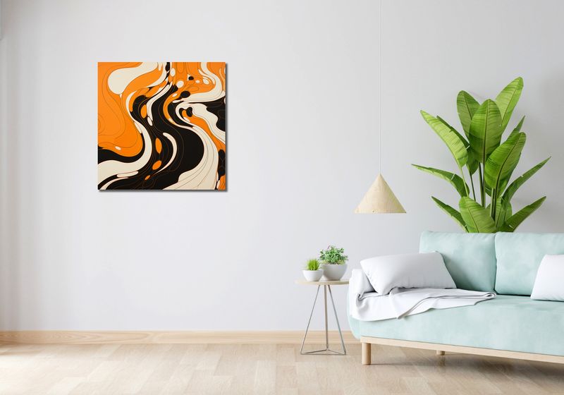 Obraz 70x70cm Tańczący Atrament zdjęcie 2