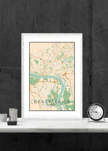 Bratysława mapa kolorowa - plakat 20x30 cm na Arena.pl