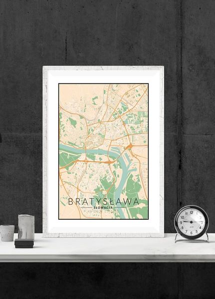 Bratysława mapa kolorowa - plakat 20x30 cm zdjęcie 2