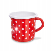 Kubek Emaliowany Kuchenny Garnek Garnuszek Kubeczek z Uchwytem 8 cm 400 ml