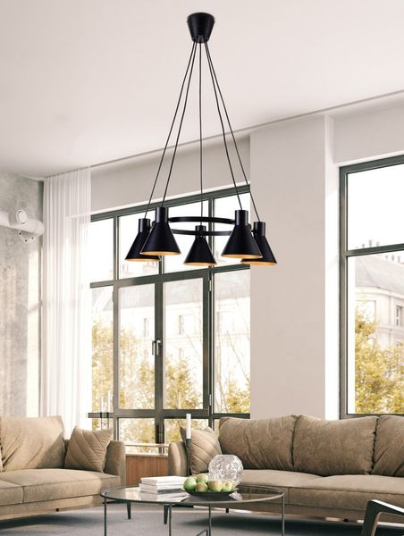 More zwis 5x40W E27 czarny matowy zdjęcie 6