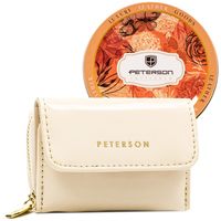 mały portfel damski rfid lakierowany ze złotymi okuciami - peterson