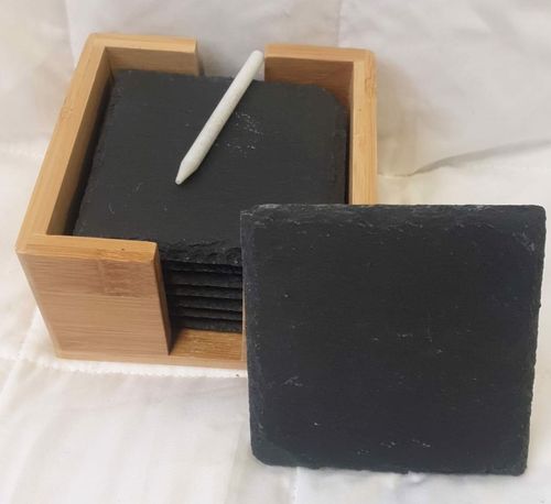 AMAZY Zestaw Podstawek z Łupku naturalnego 8 Szt. na Arena.pl