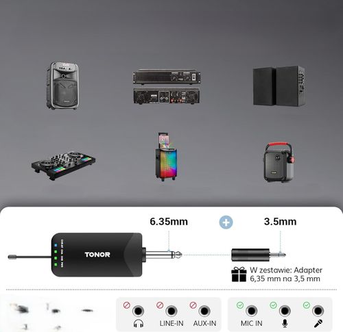 Zestaw Mikrofonów Bezprzewodowych 2X Uhf Bluetooth Akumulatorowe Odbiornik na Arena.pl