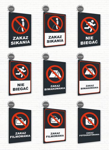 Tabliczka znak informacyjny 30x20 Antracyt NIE PRZYPINAĆ ROWERÓW Dibond na Arena.pl