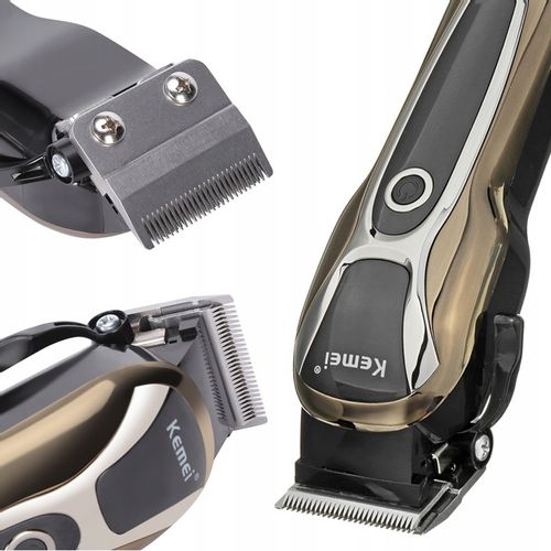 BEZPRZEWODOWA MASZYNKA DO STRZYŻENIA WŁOSÓW KEMEI KM-1990 BARBER USB LCD na Arena.pl