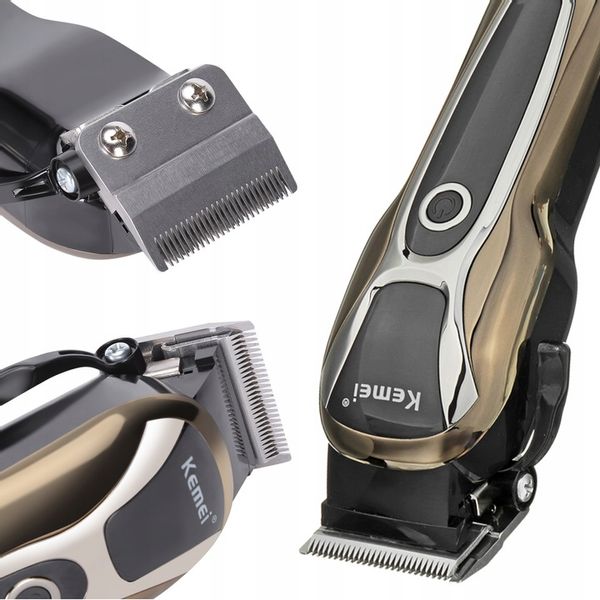 BEZPRZEWODOWA MASZYNKA DO STRZYŻENIA WŁOSÓW KEMEI KM-1990 BARBER USB LCD zdjęcie 12