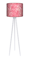Lampa podłogowa - trójnóg drewniana duża - Red rose