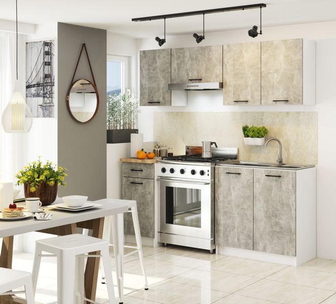 WISZĄCA SZAFKA KUCHENNA OLIWIA W 60cm BIAŁA / BETON zdjęcie 4