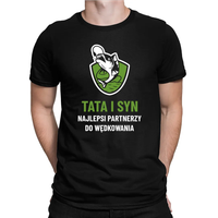 Tata i syn najlepsi partnerzy do wędkowania męska koszulka na prezent XXXL