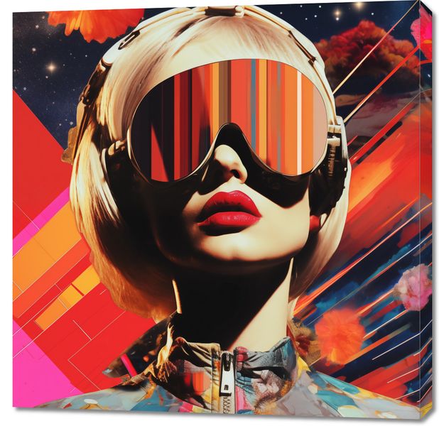 Obraz 90x90cm Retrofuturystyczna Muza zdjęcie 1
