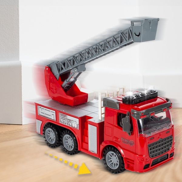 STRAŻ POŻARNA WÓZ STRAŻACKI Z DRABINĄ AUTO SAMOCHÓD INTERAKTYWNY DŹWIĘK zdjęcie 10