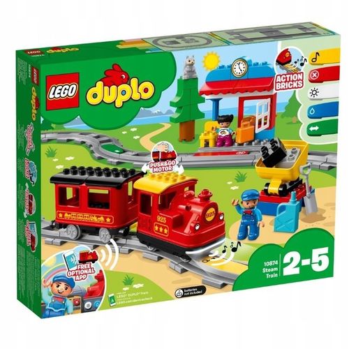 LEGO Duplo 10874 Kolejka Ciuchcia Pociąg Tory Światło Dźwięk Duże Klocki na Arena.pl