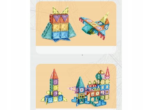 51w1 Zestaw Klocków Edukacyjne Klocki Magnetyczne Sensoryczne Panele Figury na Arena.pl