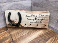 Oryginalny prezent WIESZAK NA KLUCZE szczęście podkowa nowy dom Parapetówka