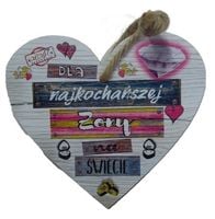 serce wiszące 12 x 13 cm dla najukochańszej żony
