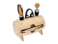 Zestaw do Wina w Drewnianej Beczce Komplet Akcesoriów Winiarskich