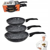 ZESTAW 3 SZTUKI PATELNI PREMIUM KOMPLET INDUKCJA GAZ