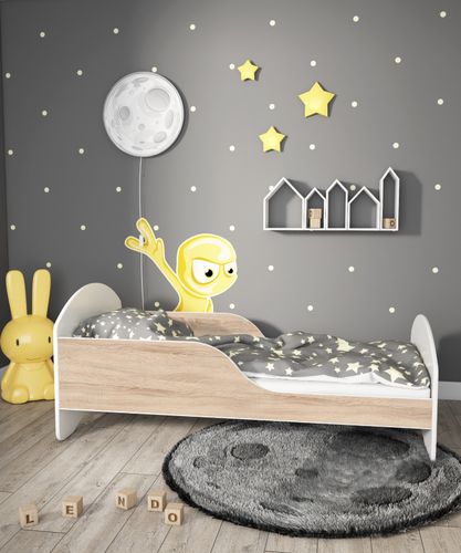 Łóżko dziecięce LEO2 160x70 biało-sonoma na Arena.pl