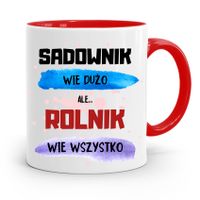 Dla Rolnika Kubek Czerwony Rolnik Wie Wszystko Z Nadrukiem Ze Zdjęciem