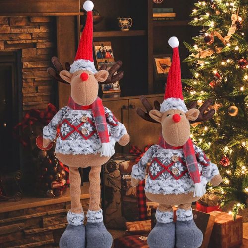 Skrzat Krasnal Świąteczny Teleskopowy Duży Gnom Wysoki Renifer Regulowany na Arena.pl