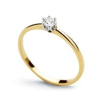 klasyczny pierścionek zaręczynowy z brylantem 0,10ct 14