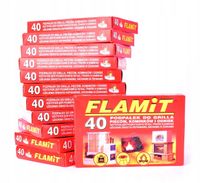 FLAMiT Podpałka Rozpałka do grilla Biała 40 kostek zestaw10szt.