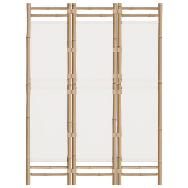 Składany parawan 3-panelowy, 120 cm, bambus i płótno zdjęcie 4
