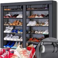 DUŻA SZAFA TEKSTYLNA MATERIAŁOWA PODWÓJNA NA BUTY PÓŁKA REGAŁ 12 PÓŁEK XXL