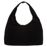 VERA PELLE torebka damska zamszowa worek na ramię V715 czarna