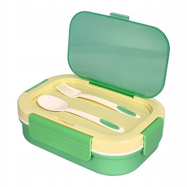 LUNCH BOX ŚNIADANIÓWKA LUNCHBOX 3 PRZEGRÓDKI SZTUĆCE POJEMNIK BOX DO SZKOŁY zdjęcie 10