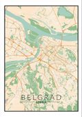 Belgrad mapa kolorowa - plakat 40x60 cm