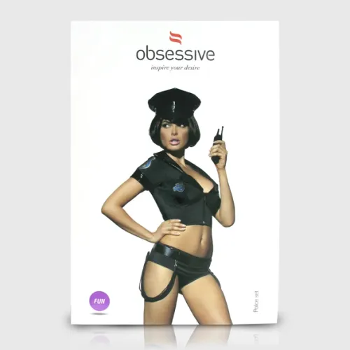 obsessive police set costume s/m - komplet policjantki winylowy na Arena.pl
