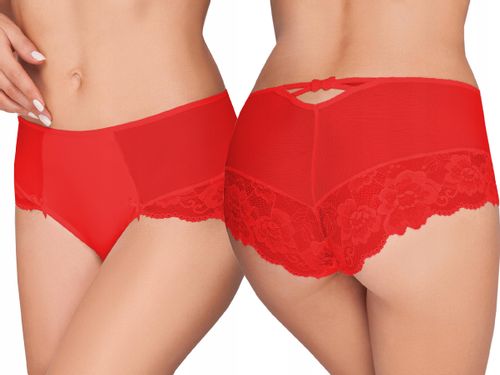 Ewana 098 Wysokie Koronkowe Szorty Czerwony XL na Arena.pl