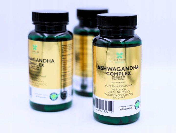 ASHWAGANDHA COMPLEX PREMIUM Max Dawka 573mg + B6 i TRYPTOFAN Lanco 60 kaps. zdjęcie 7