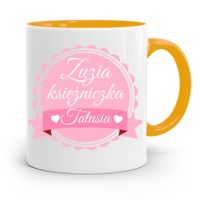 Kubek Żółty Dzień Dziecka Zuza Księżniczka Tatusia Z Nadrukiem Ze Zdjęciem