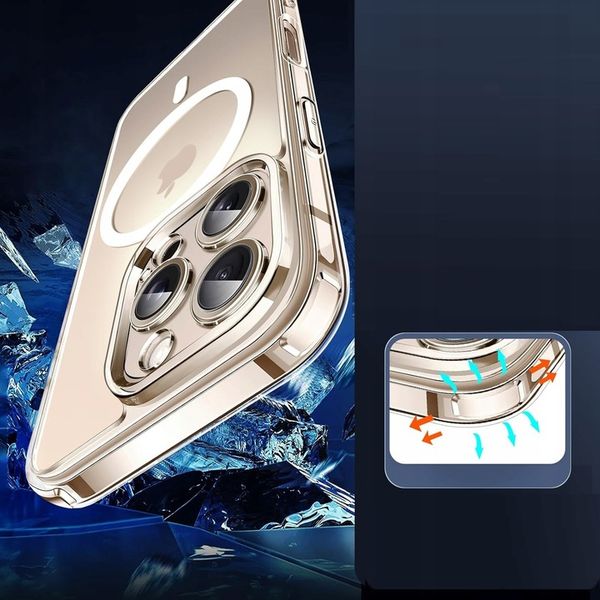 Etui do iPHONE 16 PRO MAX WZMACNIANE 360° SHOCK CLEAR CASE do MagSafe+SZKŁO zdjęcie 3