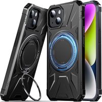 Etui pancerne MagSafe iPhone 14/13 z ringiem 360° DASFOND czarne