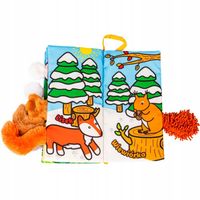 JOLLY BABY KSIĄŻECZKA SENSORYCZNA DLA NIEMOWLĄT Puchate Zwierzaki BALIBAZO